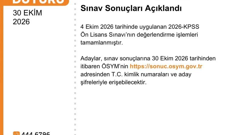 2026-KPSS Ön Lisans sonuçları açıklandı