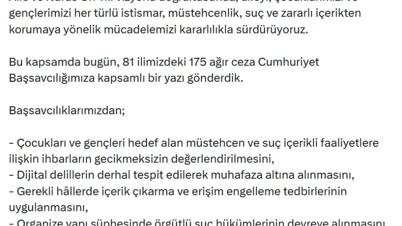 Adalet Bakanlığı'ndan ailenin korunmasına yönelik genelge