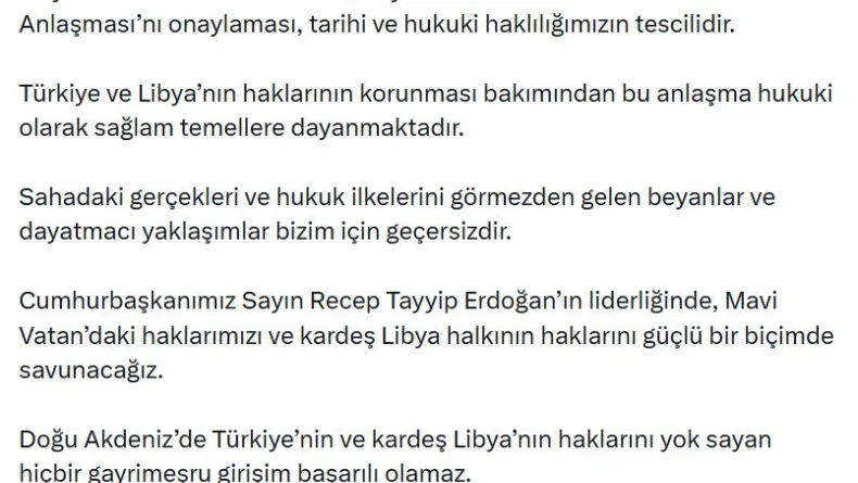 AK Parti'li Çelik: Deniz Yetki Alanları Anlaşması'nın onaylanması, tarihi ve hukuki haklılığımızın tescilidir