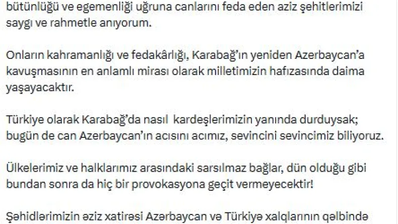 AK Parti'li Zorlu, 2'nci Karabağ Savaşı şehitlerini andı