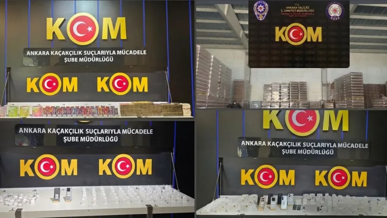 Ankara’da  21 milyon lira değerinde kaçak ürün ele geçirildi