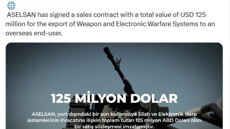 ASELSAN'dan 125 milyon dolarlık ihracat anlaşması