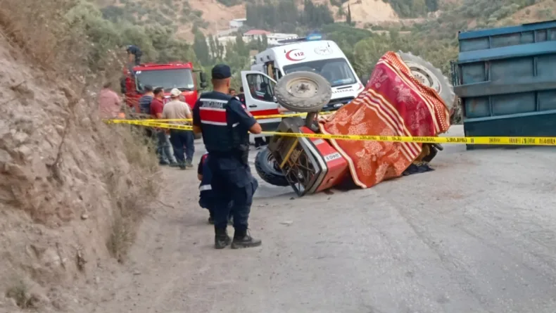 Aydın’da traktör devrildi; 1 ölü, 1 yaralı