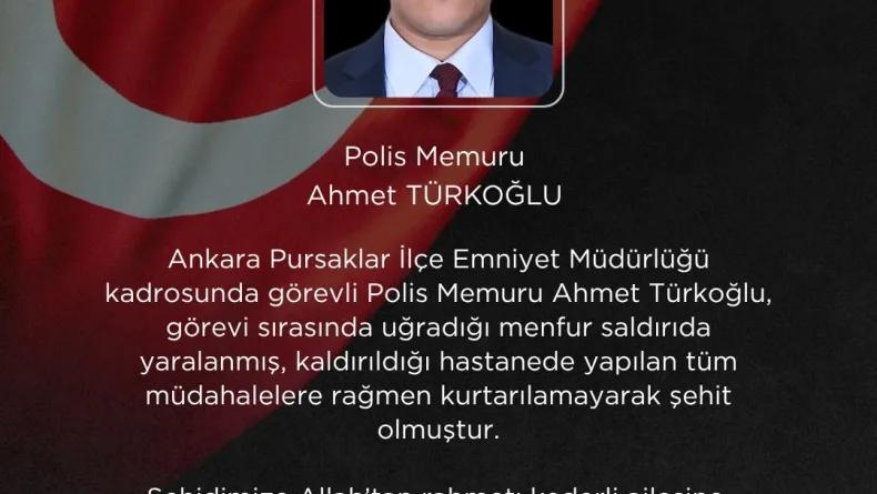 Bakan Çiftçi'den, şehit polis memuru için taziye mesajı