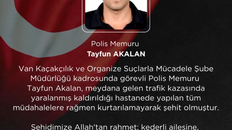 Bakan Çiftçi'den şehit polis memuru Tayfun Akalan için başsağlığı mesaj