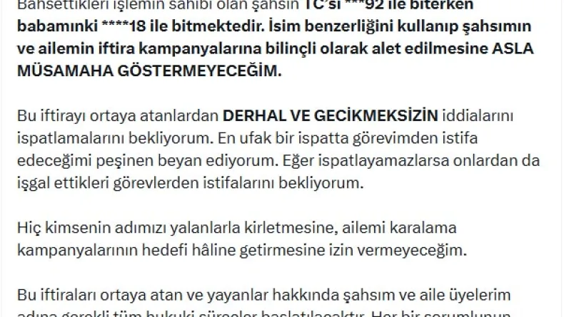 Bakan Göktaş: Fon meselesi üzerinden şahsımı ve ailemi hedef alan iddialar iftiradır