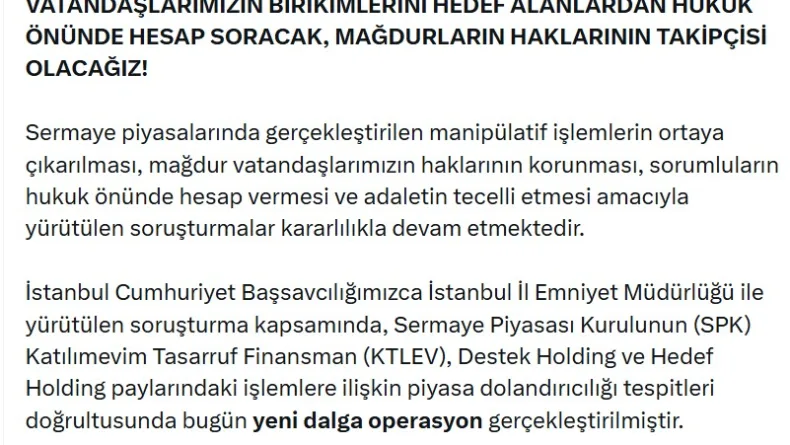 Bakan Gürlek: Fon soruşturması kapsamında 14 şüpheli daha yakalandı