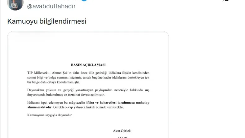 Bakan Gürlek’in avukatından 'Ahmet Şık' açıklaması