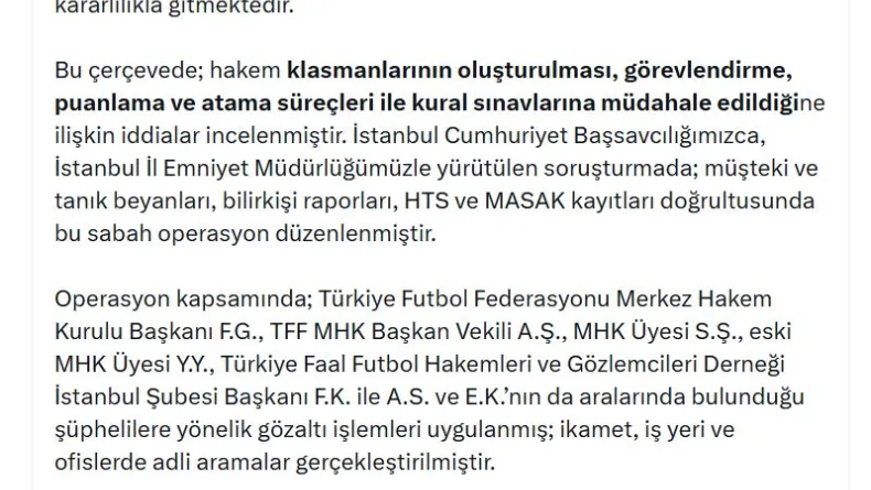 Bakan Gürlek'ten 'hakem' soruşturmasına ilişkin açıklama