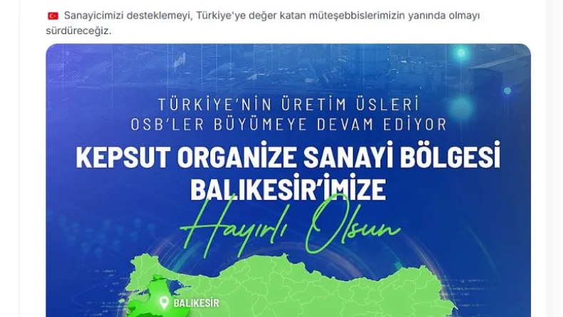 Bakan Kacır: Planlı sanayi alanlarını büyütmeye devam ediyoruz