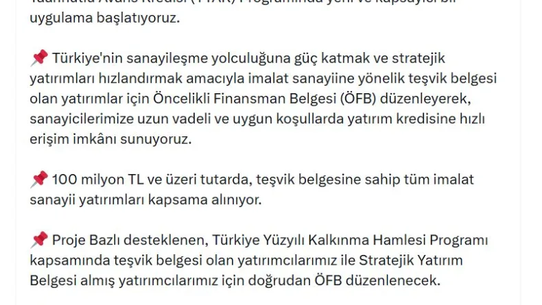 Bakan Kacır: Sanayicilerimize yatırım kredisine hızlı erişim imkanı sunuyoruz