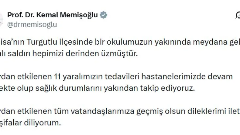 Bakan Memişoğlu: 11 yaralımızın sağlık durumlarını takip ediyoruz