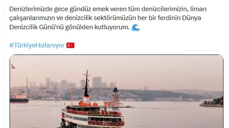 Bakan Uraloğlu'ndan 'Dünya Denizcilik Günü' paylaşımı
