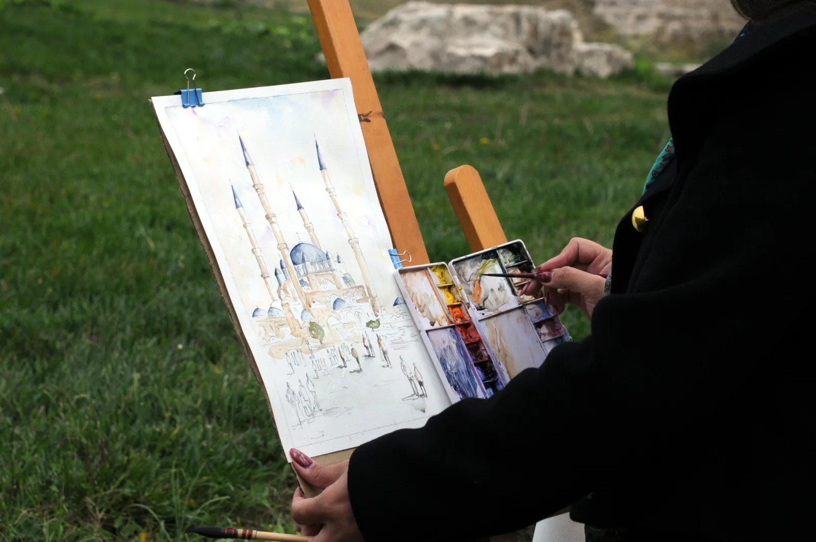Balkan ülkelerinden 24 ressam, Selimiye Camisi’ni tuvallerine taşıdı