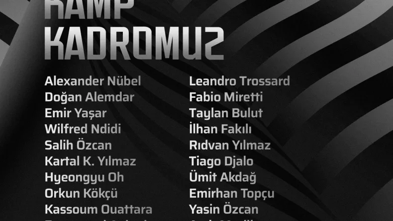 Beşiktaş'ın Hoffenheim maçı kamp kadrosu açıklandı