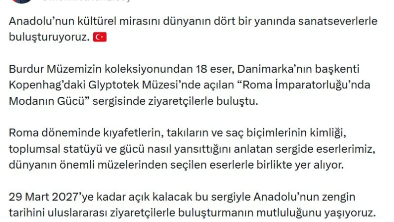 Burdur Müzesi eserleri, Danimarka'da sanatseverlerle buluşacak