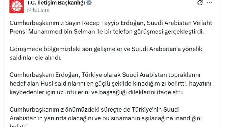 Cumhurbaşkanı Erdoğan, Suudi Arabistan Veliaht Prensi bin Selman ile görüştü