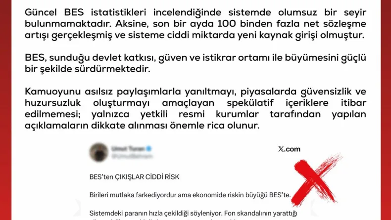 DMM: Bireysel Emeklilik Sistemi'nden kitlesel çıkışlar yaşandığı iddiaları asılsızdır