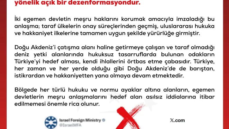 DMM'den Doğu Akdeniz'e ilişkin dezenformasyon uyarısı