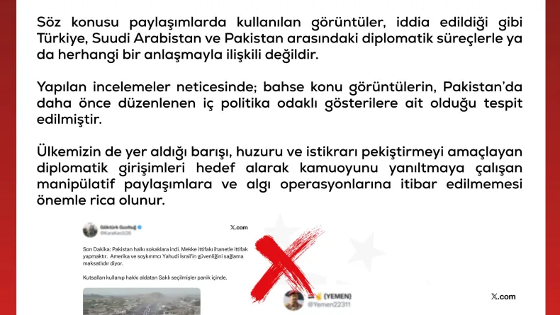 DMM'den 'Mekke Anlaşması'na ilişkin dezenformasyon uyarısı