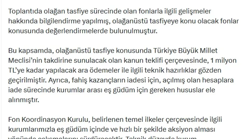 'Dördüncü Fon Koordinasyon Kurulu Toplantısı' gerçekleştirildi