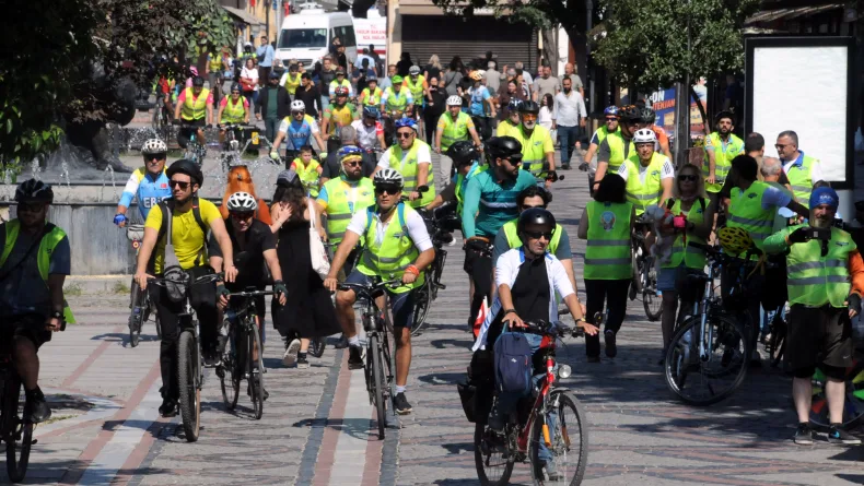 Edirne'de 60 bisikletli, 'Gelecek İçin Pedalla' etkinliğinde buluştu