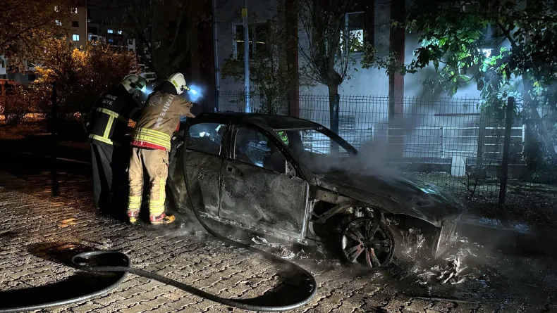 Edirne’de Bulgaristan plakalı otomobil alev alev yandı