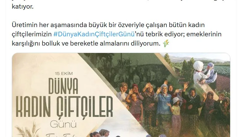 Emine Erdoğan'dan 'Dünya Kadın Çiftçiler Günü' mesajı
