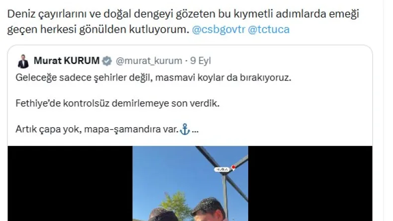 Emine Erdoğan'dan 'Mapa-Şamandıra Sistemi' paylaşımı