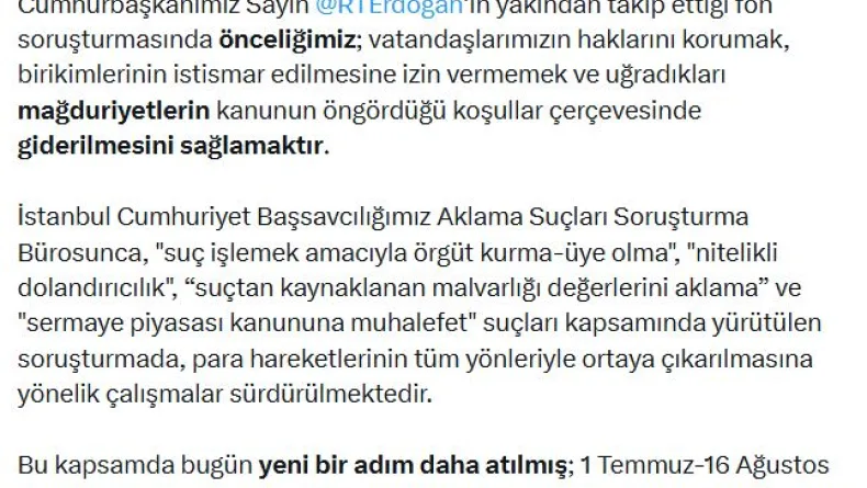 Fon soruşturmasında mal varlıklarını dondurma kararı