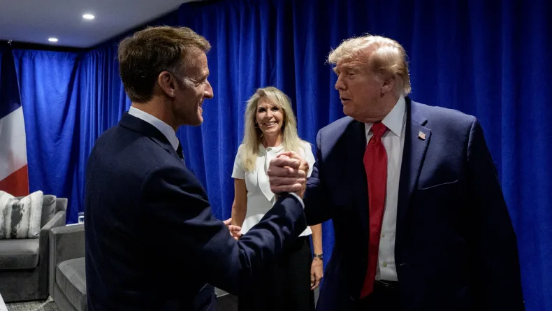 Fransa Cumhurbaşkanı Macron, ABD Başkanı Trump ile New York'ta bir araya geldi
