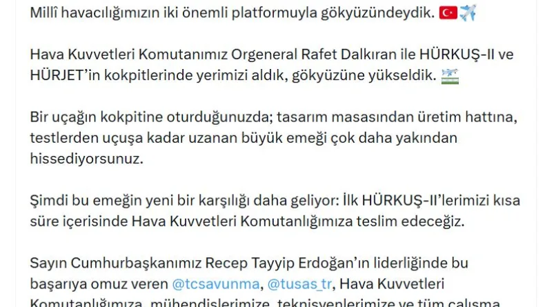 Haluk Görgün ve Orgeneral Dalkıran, HÜRKUŞ-2 ve HÜRJET ile test uçuşu gerçekleştirdi (2)