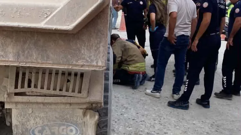 Hatay’da hafriyat kamyonunun altında kalan motosiklet sürücüsü öldü