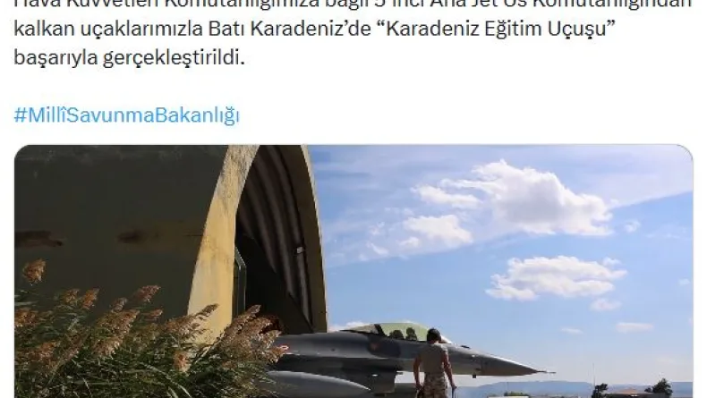 Hava Kuvvetleri'nden Batı Karadeniz'de eğitim uçuşu