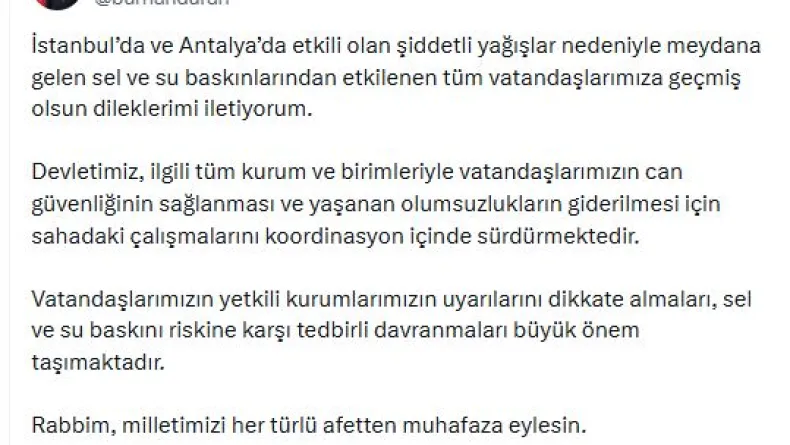 İletişim Başkanı Duran: Devletimiz tüm kurum ve birimleriyle sahada