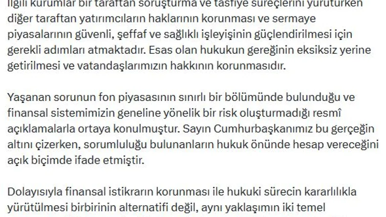 İletişim Başkanı Duran: Esas olan vatandaşlarımızın hakkının korunmasıdır