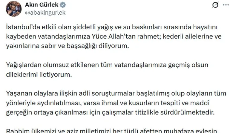 İstanbul'daki su baskınlarına ilişkin adli soruşturma