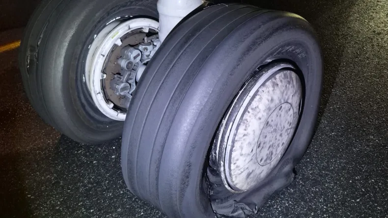 İstanbul Havalimanı'nda 2 lastiği patlayan uçağın pilotu taksi yolunda bekledi / Ek bilgi