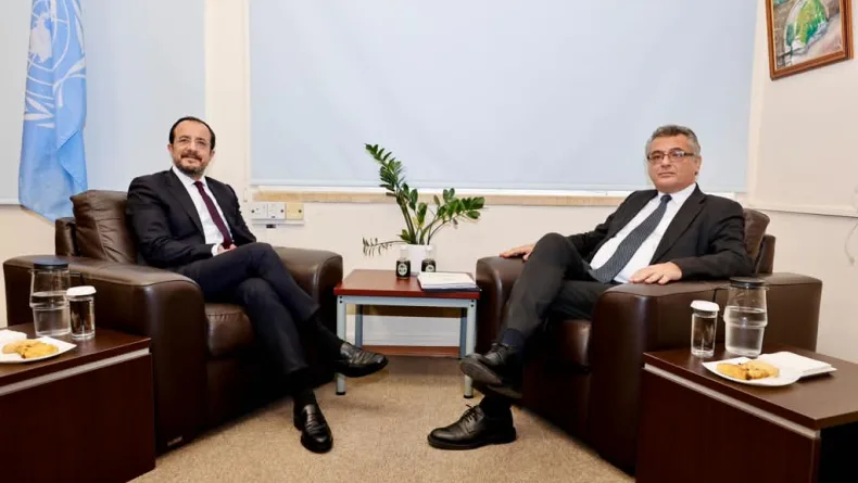 KKTC Cumhurbaşkanı Erhürman ile GKRY lideri Hristodulidis bir araya geldi