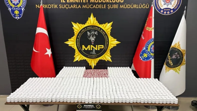 Manisa’da 57 bin sentetik ecza ele geçirildi; 2 tutuklama