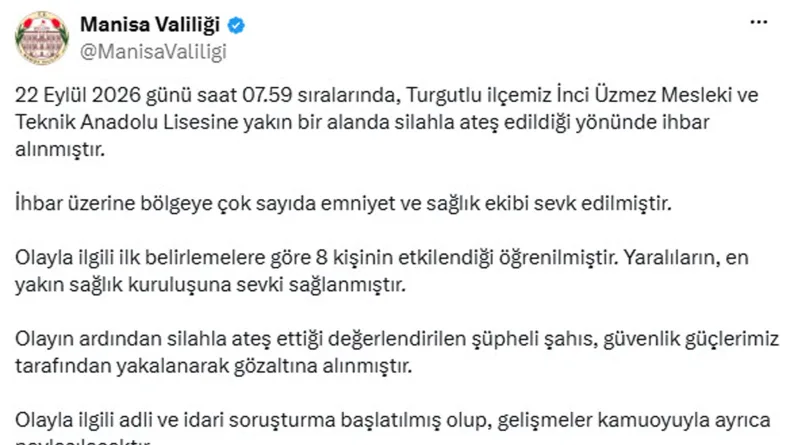 Manisa'da okulun önünde ateş açıldı; 8 yaralı (3)