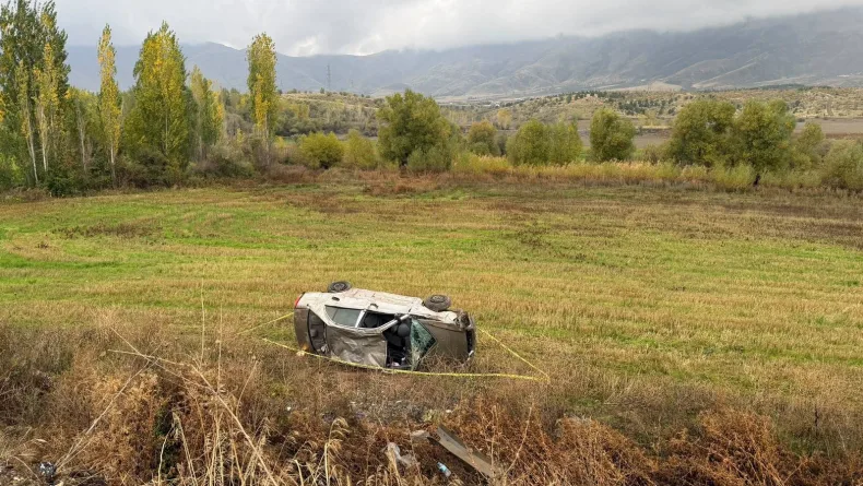 Otomobil şarampole devrildi; 2 yaralı