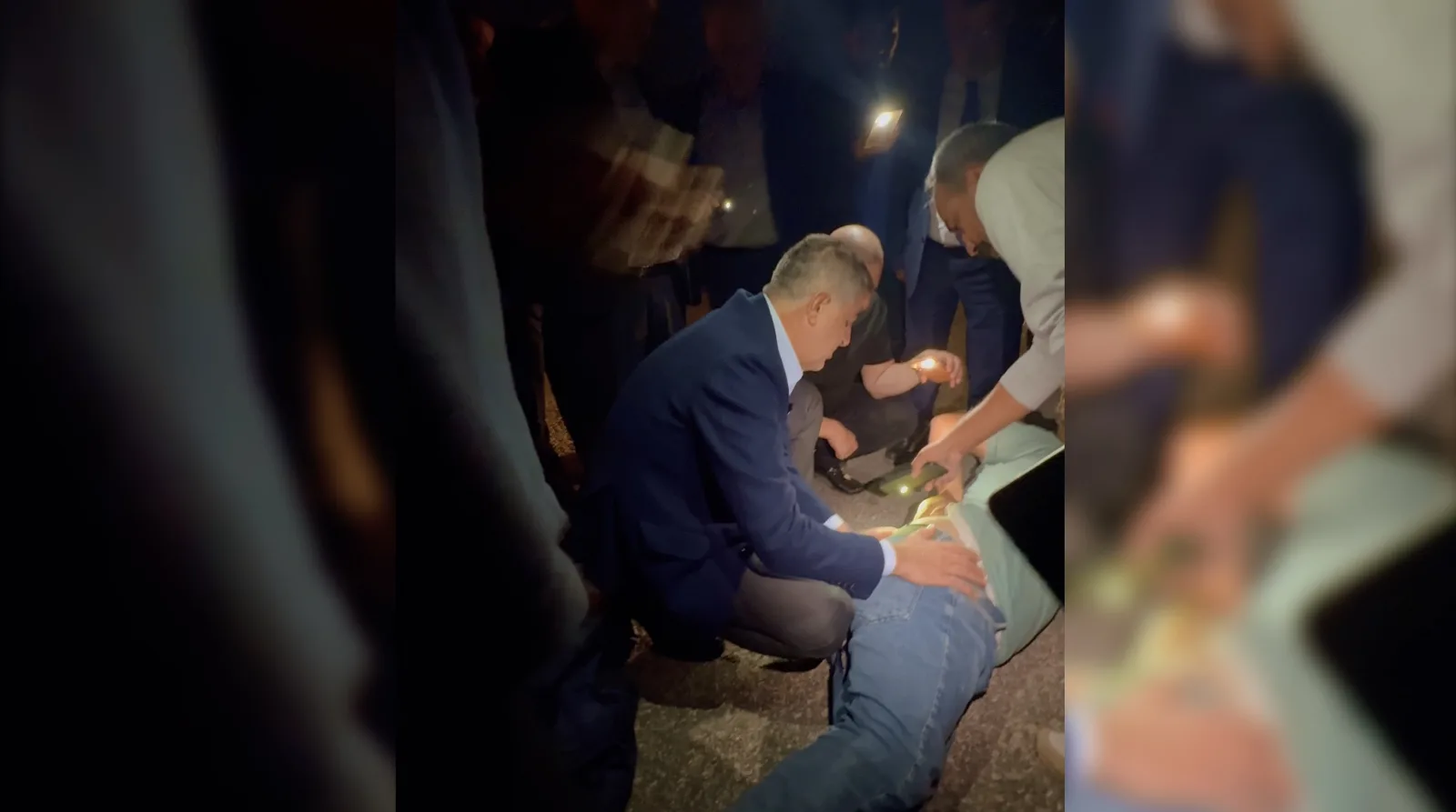 Otomobilin çarptığı kişi yaralandı; ilk yardımı vali ve milletvekili yaptı