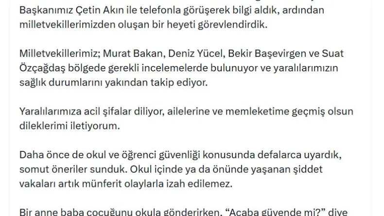 Özgür Özel: Ortada görmezden gelinemeyecek bir güvenlik sorunu var