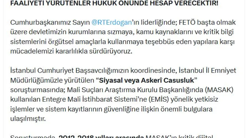 Siyasi-askeri casusluk soruşturmasında 22 şüpheli hakkında gözaltı kararı