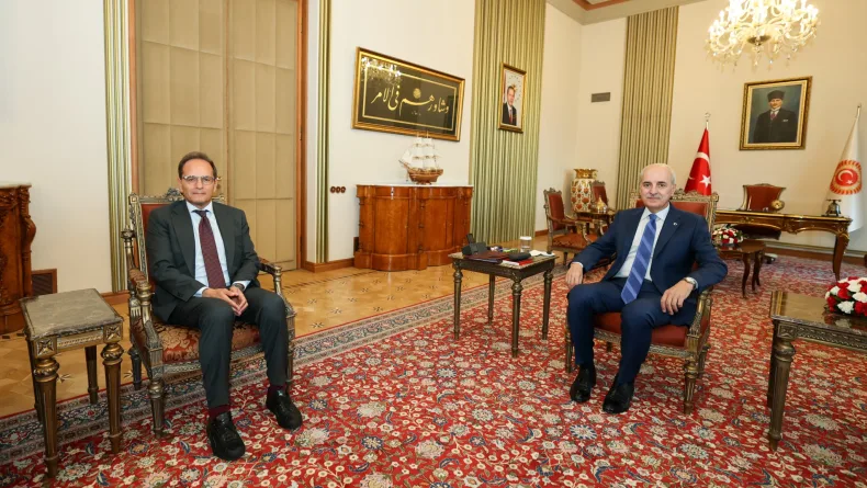 TBMM Başkanı Kurtulmuş, İtalya’nın Ankara Büyükelçisi Manzo’yu kabul etti