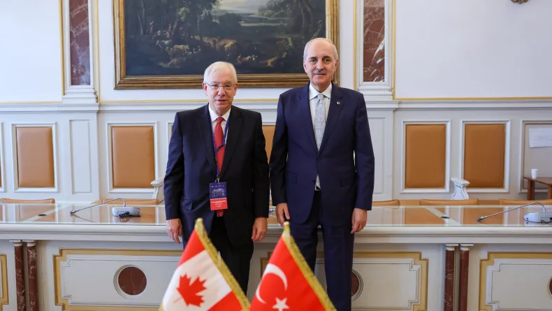 TBMM Başkanı Kurtulmuş, Kanada Avam Meclisi Başkanı Scarpaleggia ile bir araya geldi