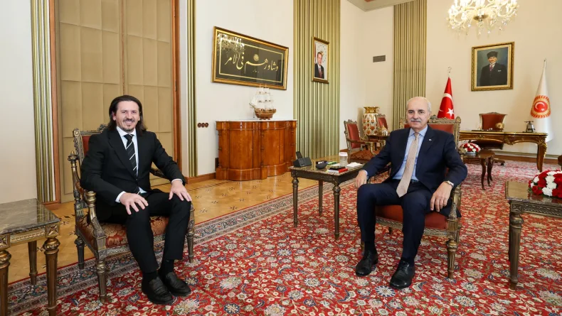 TBMM Başkanı Kurtulmuş, Kuzey Makedonya Kültür ve Turizm Bakanı Süleymani'yi kabul etti