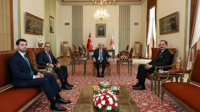 TBMM Başkanı Kurtulmuş, TÜRKPA Genel Sekreteri Hasan'ı kabul etti