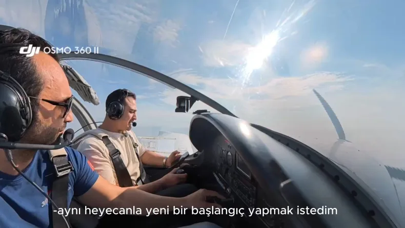 Tek motorlu iki uçakla 4 bin 500 feet’te evlilik teklifi